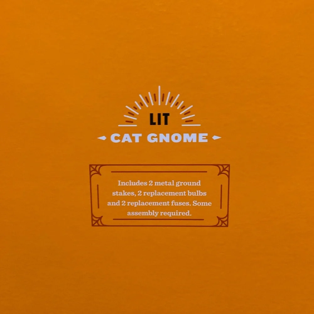 Hyde and Eek! Indoor/outdoor light-up cat gnome decoration